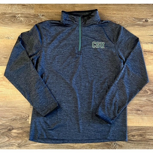 Colorado State University Colosseum Mens Black Marbled LS Shirt‎ 1/4 Zip…